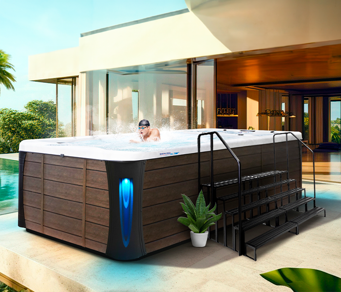 Calspas hot tub being used in a family setting - Dearborn